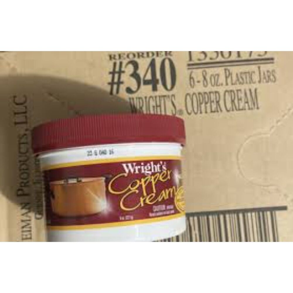 Wright's Copper Cream Cleaning Polishing Pots Mugs Hardware Pans 6x 8 fl oz Jars